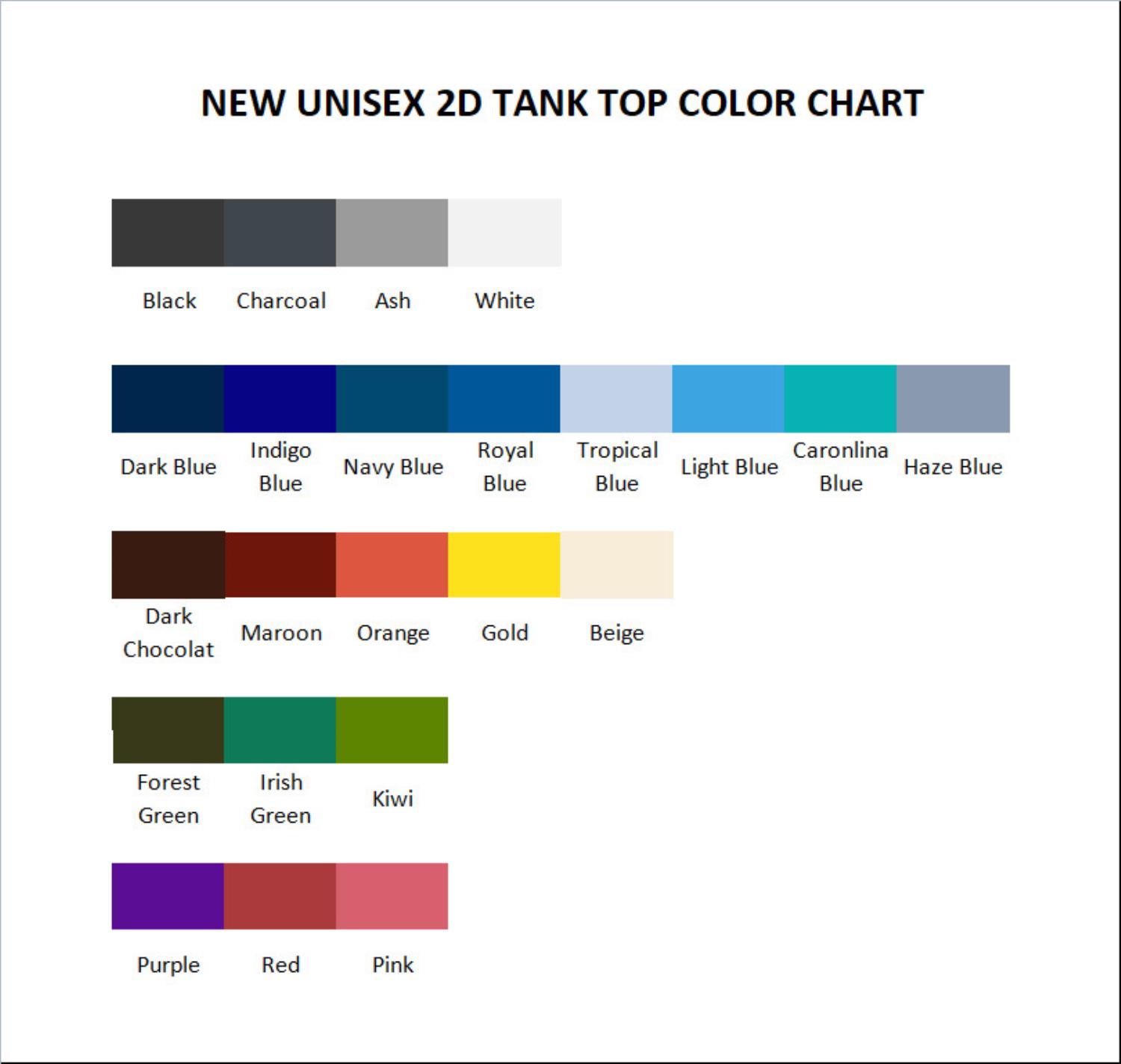 tank top color chart - Your Lie In April Store