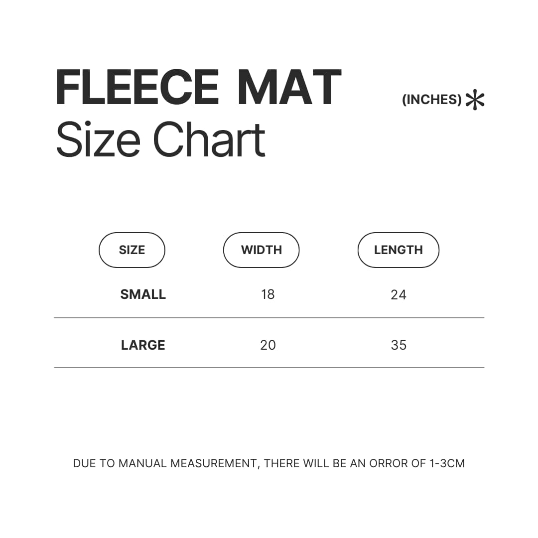 Fleece Mat Size Chart - Your Lie In April Store