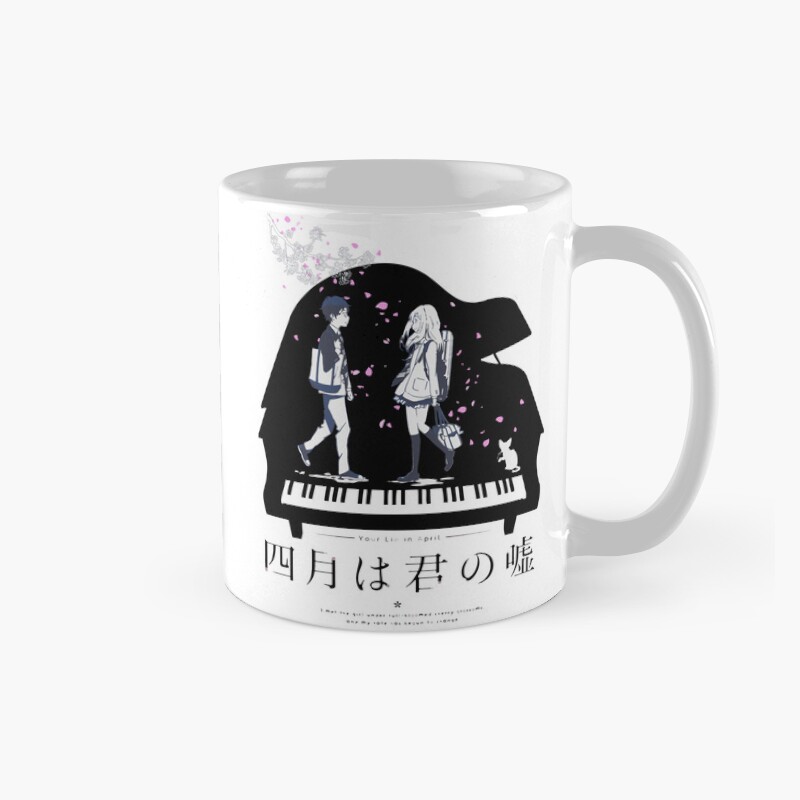 Your Lie In April Black White Mug