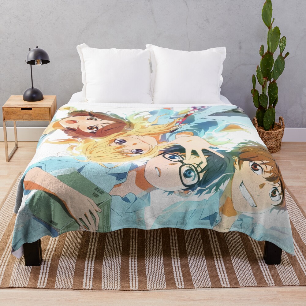 Anime Girls Lie In April Miyazono Kaori Throw Blanket