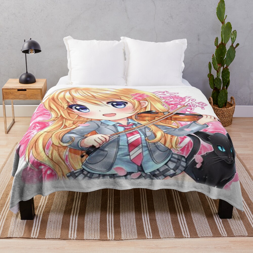 Your Lie In April Kaori Chibi Throw Blanket