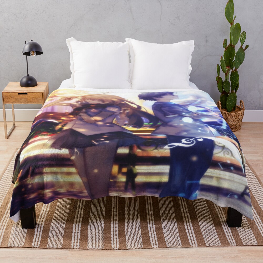 Your Lie In April Lovely Couple Throw Blanket