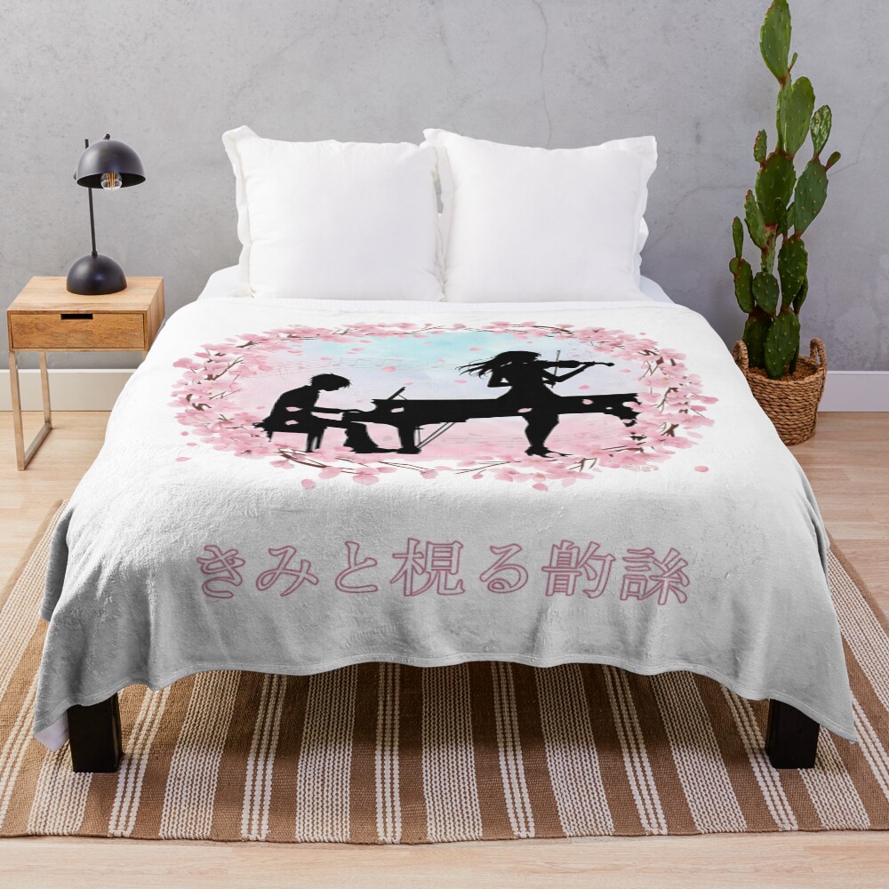 Your Lie In April Couple Throw Blanket