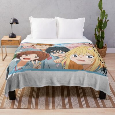 Your Lie In April Kaori Team Throw Blanket
