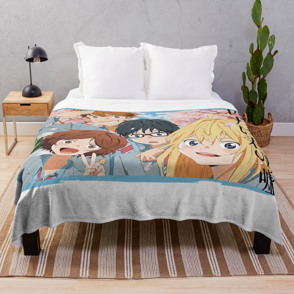 Your Lie In April Kaori Team Throw Blanket