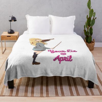 Kaori Your Lie In April Throw Blanket