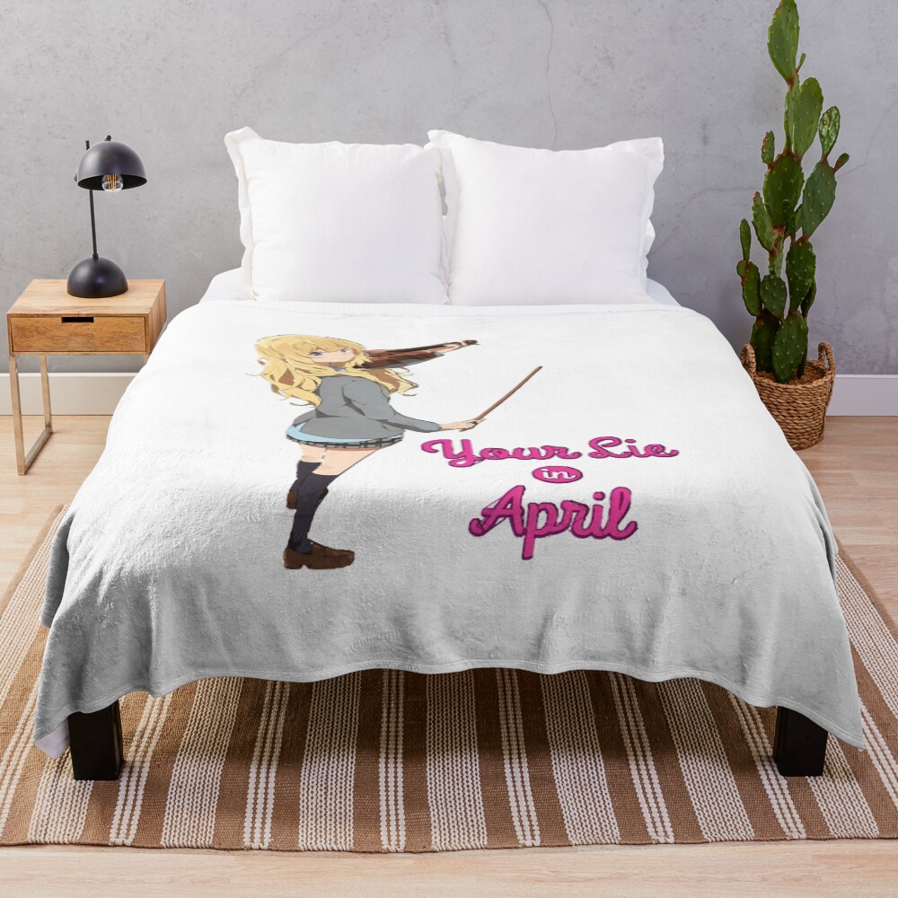 Kaori Your Lie In April Throw Blanket