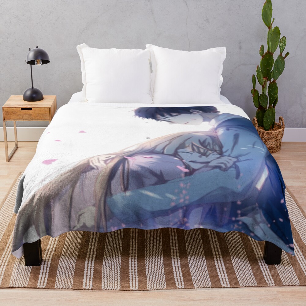 Your Lie In April Couple Cute Throw Blanket