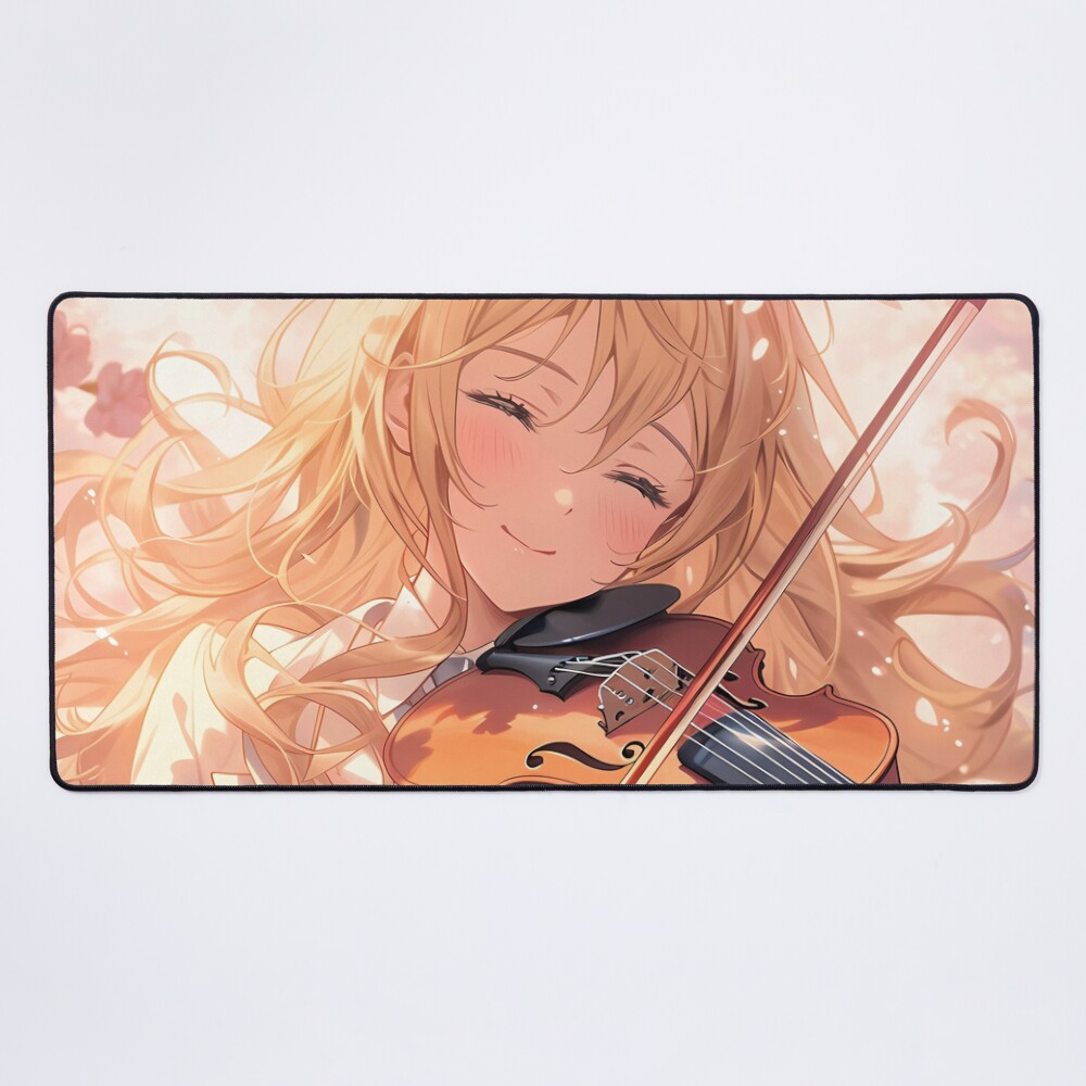 Kaori Your Lie April Anime Sakura Violin Mouse Pad