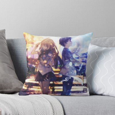 Your Lie In April Lovely Couple Throw Pillow