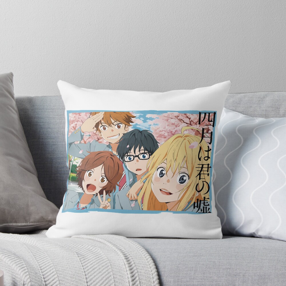 Your Lie In April Kaori Team Throw Pillow