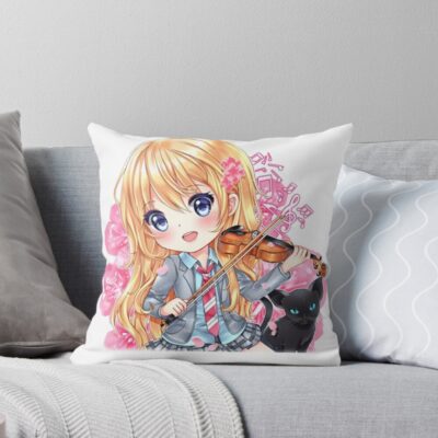 Your Lie In April Kaori Chibi Throw Pillow