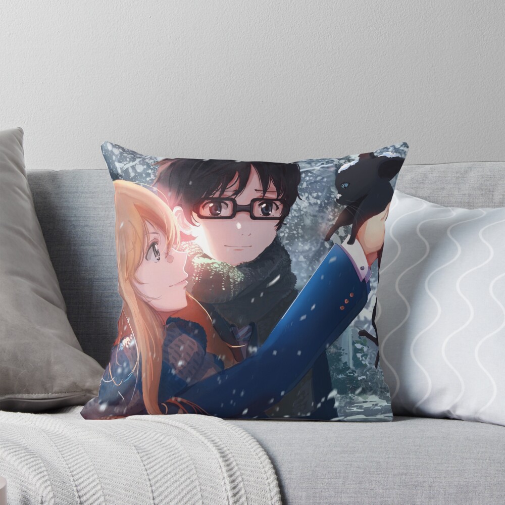Your Lie In April Kaori Miyazono And Kousei Arima Throw Pillow