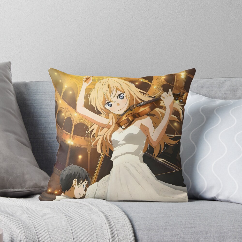 Your Lie In April Kaori With Arima Throw Pillow