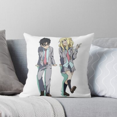 Your Lie In April Kaori And Kosei Throw Pillow